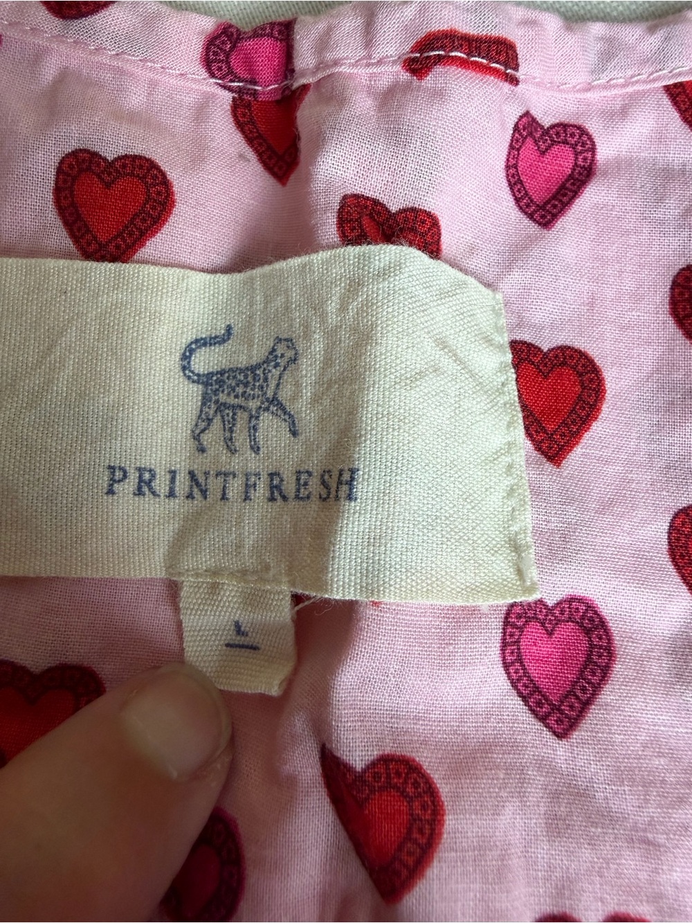 Printfresh Mini Candy Hearts Pintuck Short Set Pink and Red Mini Heart L - Picture 6 of 15
